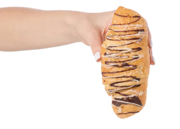 Croissant in der Hand — Stockfoto