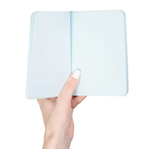 Σημειωματάριο (Notepad) ημερολόγιο στα χέρια — Φωτογραφία Αρχείου