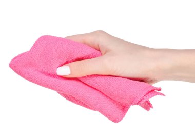 Peçete mikrofiber pembe el