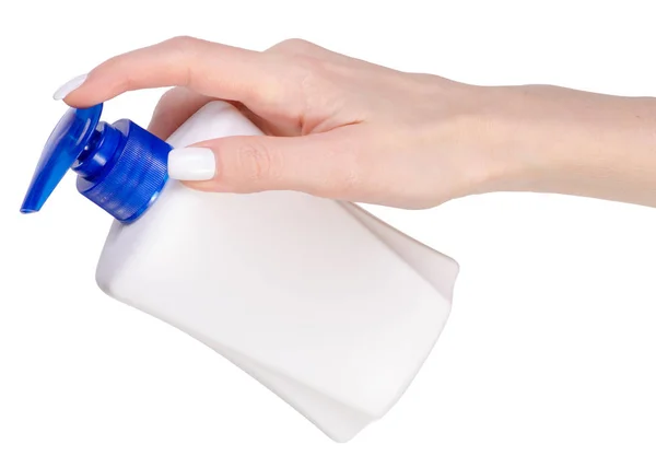 Bir dağıtıcı ile el sabun — Stok fotoğraf
