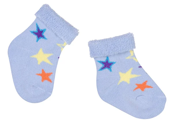 Детские синие носки — стоковое фото