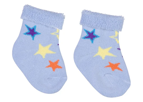 Детские синие носки — стоковое фото