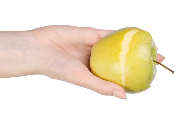 Apfelschnittschale in der Hand — Stockfoto