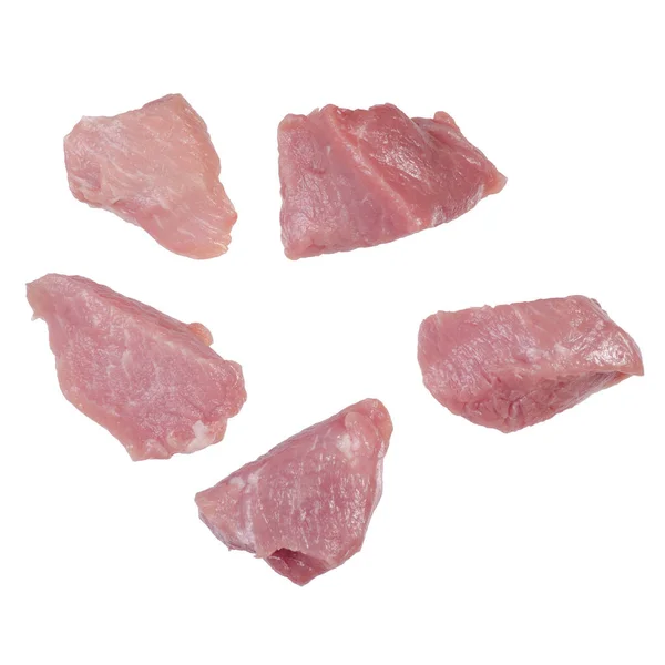 Сырые куски мяса свинины — стоковое фото