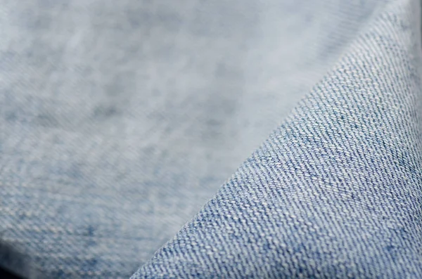 Denim tecido azul material têxtil macro — Fotografia de Stock