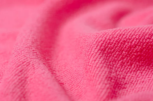 Toalla rosa macro de microfibra —  Fotos de Stock