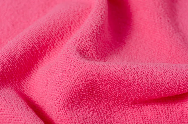 Toalla rosa macro de microfibra — Foto de Stock