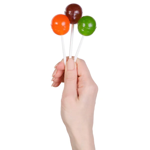 Chupa Chups candy w ręku — Zdjęcie stockowe