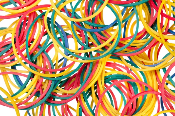 Многоцветные резиновые ленты — стоковое фото