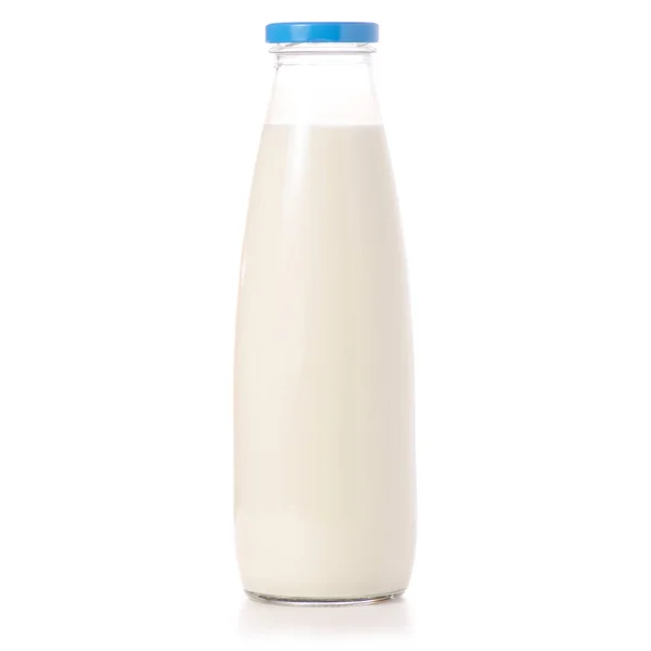 Uma garrafa de leite isolado — Fotografia de Stock