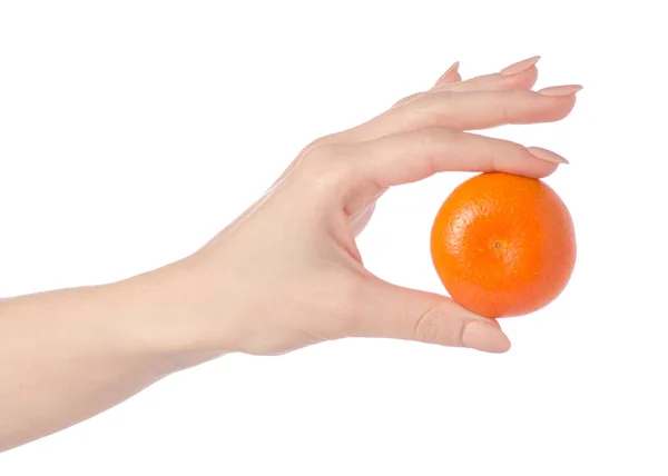 Mandarine in hands — Stockfoto