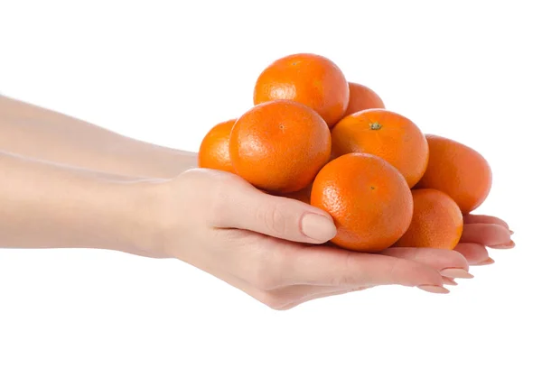 Mandarines in hands — Stock Photo, Image