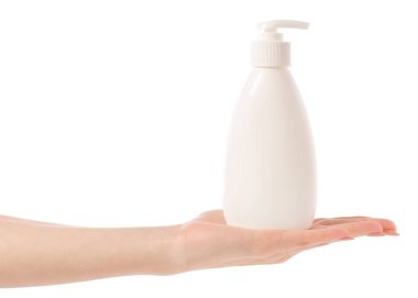 El sabunu şişe Sabunluk ile beyaz