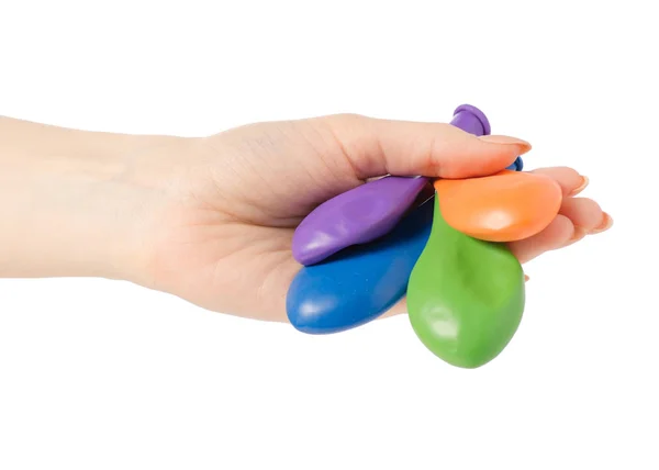 Gummi luft ballonger för firar dekoration i hand — Stockfoto
