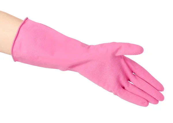 Hand in a rubber glove for cleaning cleanliness — Stock Photo, Image