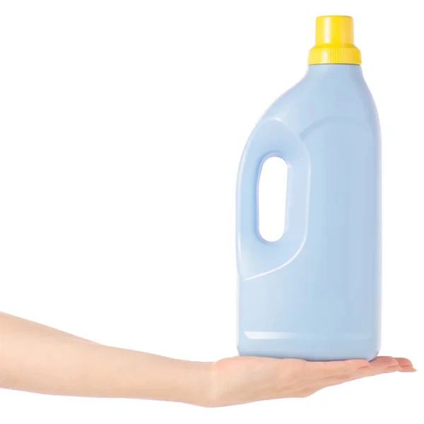 Garrafa de plástico para detergente líquido na mão gel — Fotografia de Stock
