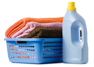 Sepet Çamaşırhane havlu ile şişe sıvı toz