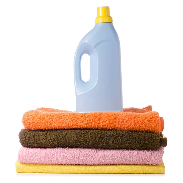 一叠毛巾洗液粉 — 图库照片