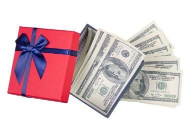 Hediye kutusu içinde para dolar