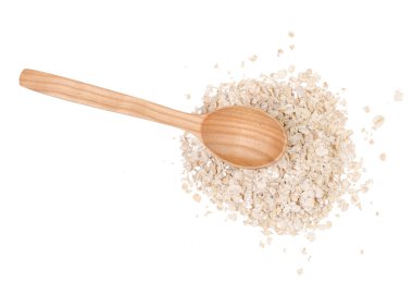 Yulaf lapası yulaf gevreği tahta kaşık