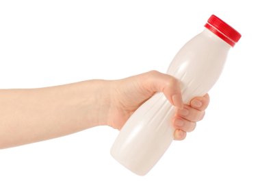 Yoğurt kefir sütlü beyaz plastik şişe