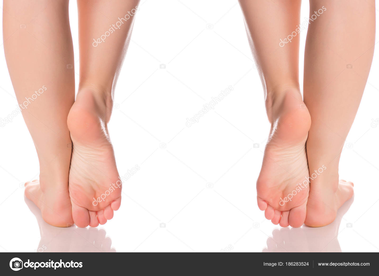 从不同方向设置女性脚足脚跟医学美容保健 图库照片 C Evgenyjs1