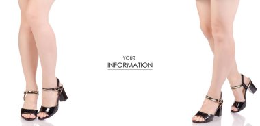 Siyah Lake ayakkabı sandalet güzellik moda kadın bacak Dükkanı set desen satın