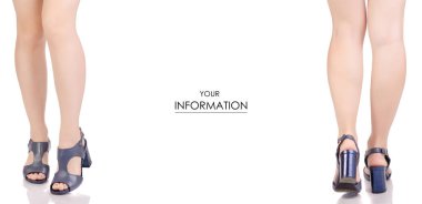 Mavi deri ayakkabı sandalet güzellik moda kadın bacak Dükkanı set desen satın