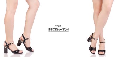 Siyah Lake ayakkabı sandalet güzellik moda kadın bacak Dükkanı set desen satın