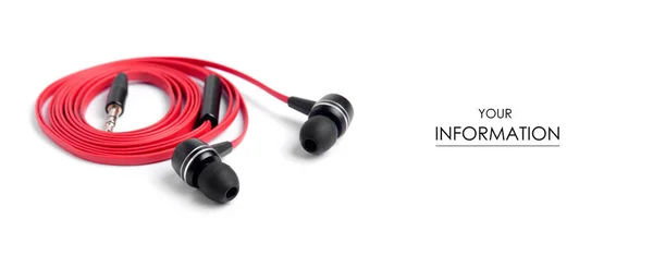 Auriculares música roja — Foto de Stock