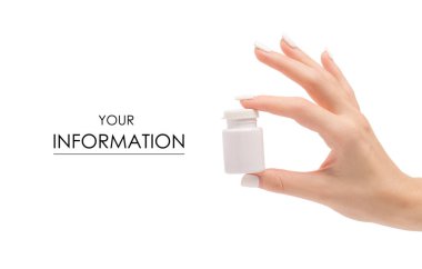 Hapları desenli bir pot kavanoz ile eller