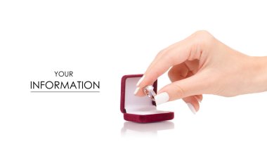 Jewerly kırmızı kutu ile halka el desen
