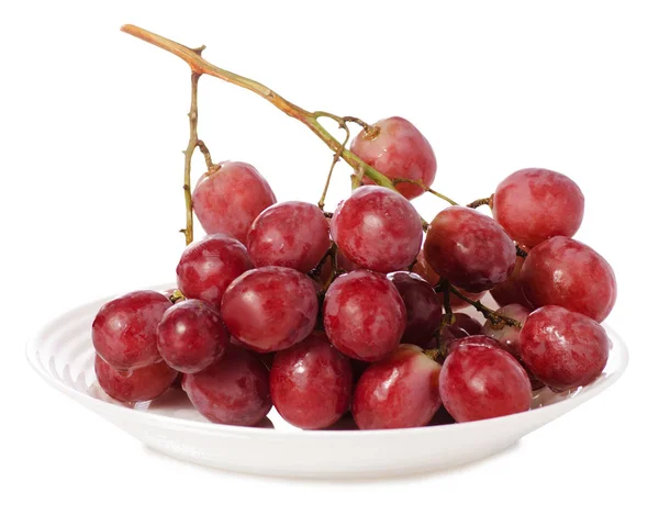 Pink grapes in a plate — Stock Photo, Image