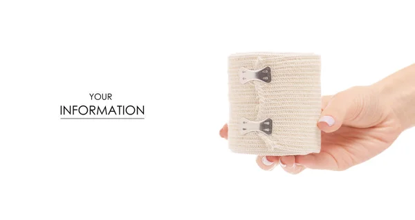 Rolka bandaż elastyczny w ręku medycyna wzór — Zdjęcie stockowe