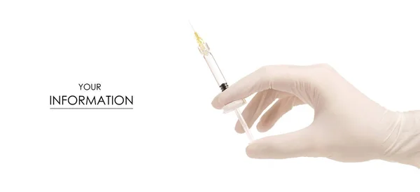 Mains dans les gants médicaux avec seringue modèle de médecine de cosmétologie — Photo