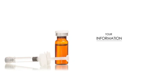 Botox frasco de frasco de medicina de vidrio con patrón de jeringa médica — Foto de Stock