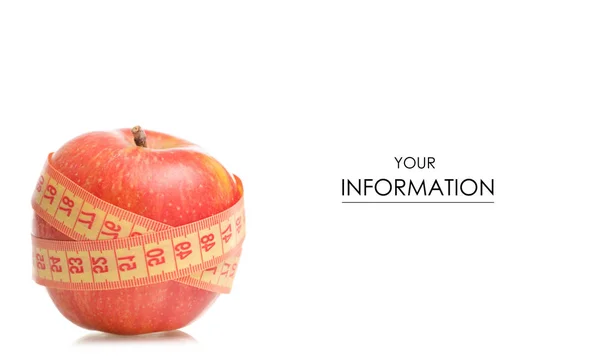 Apple centymetr zdrowia utraty wagi wzór — Zdjęcie stockowe