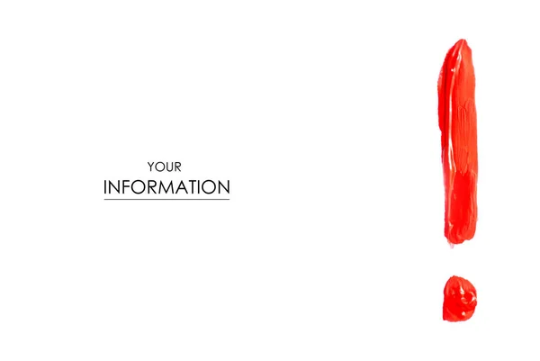 Znak wykrzyknika z czerwoną farbą deseń — Zdjęcie stockowe