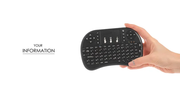 Mini teclado inalámbrico en patrón de mano —  Fotos de Stock