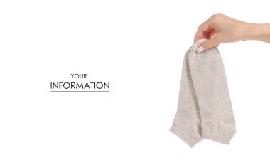 Ellerini beyaz bej desen çorap