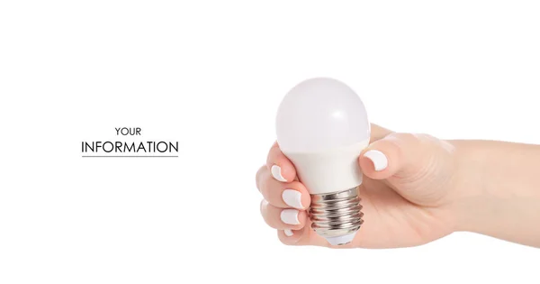 LED lampa i handen mönster — Stockfoto