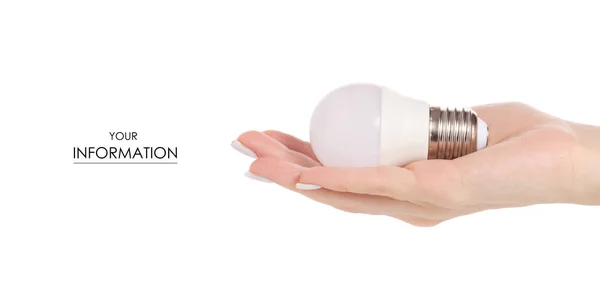 LED lampa v rukou vzor — Stock fotografie