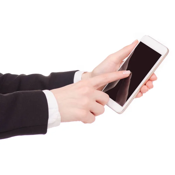 Handy-Smartphone in der Hand Geschäftsfrau — Stockfoto