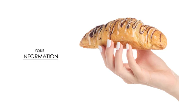 stock image Croissant food in hand pattern