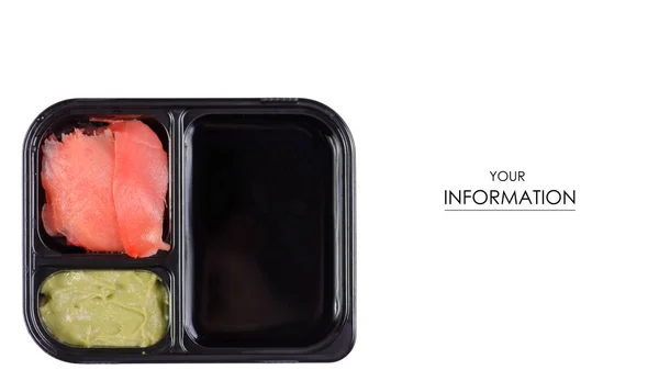 Ένα μοτίβο wasabi σάλτσα σόγιας τζίντζερ — Φωτογραφία Αρχείου