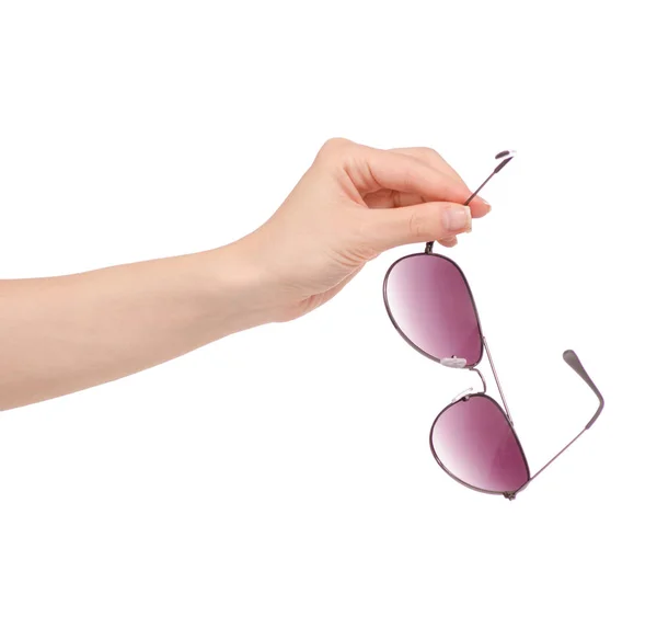 Female sunglasses in hand — Stock Photo, Image