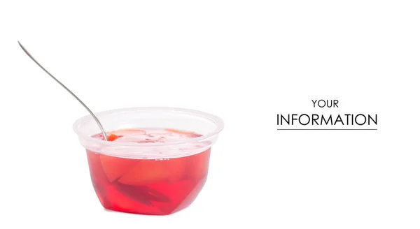 Taza de gelatina con el patrón de melocotón rojo fruta — Foto de Stock