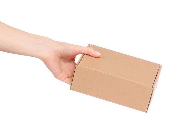 Коробка в руке — стоковое фото