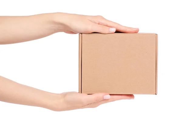 Коробка в руке — стоковое фото