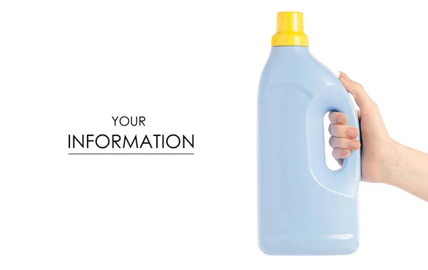 Bottiglia di plastica per detergente per bucato liquido in gel a mano — Foto Stock